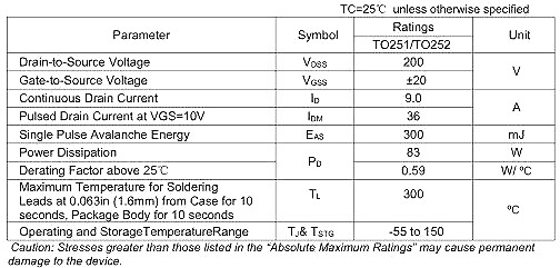 N溝道MOS KNX4820 9.0A/200V規格書-專業制造MOS管廠家-KIA MOS管